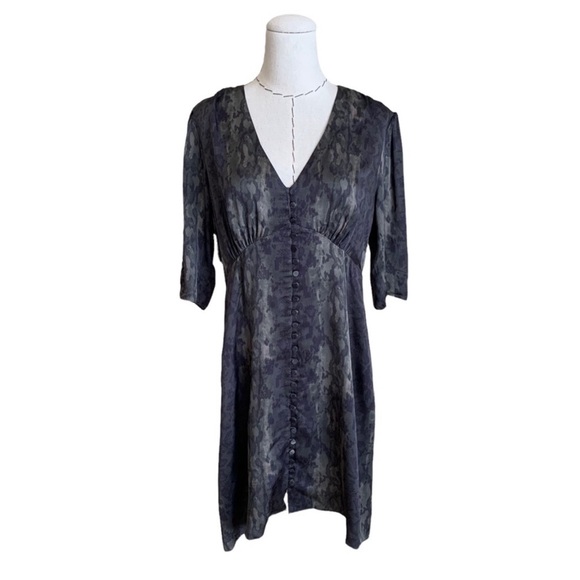 All Saints Kota Masala Mini Dress Snake Print sz 8 Revolve Short Sleeves - Picture 6 of 14